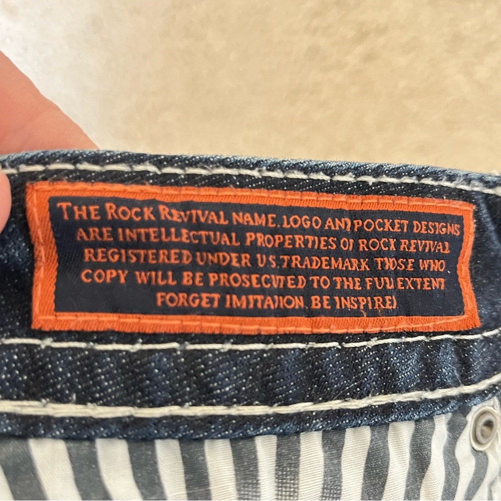 Rock Revival Embroidered Dark Blue Women's Skinny Jeans Sz 29 Cowgirl Chic Rare‎ - Picture 11 of 12